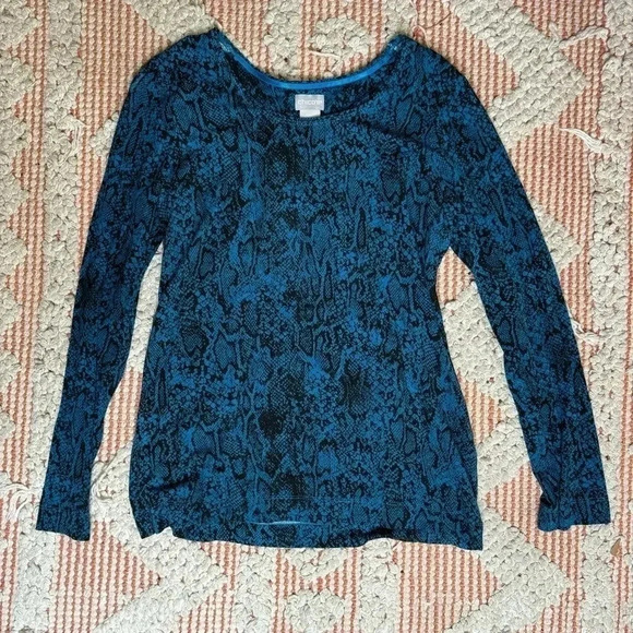 Chico's Tops - Snake print blue long sleeve top